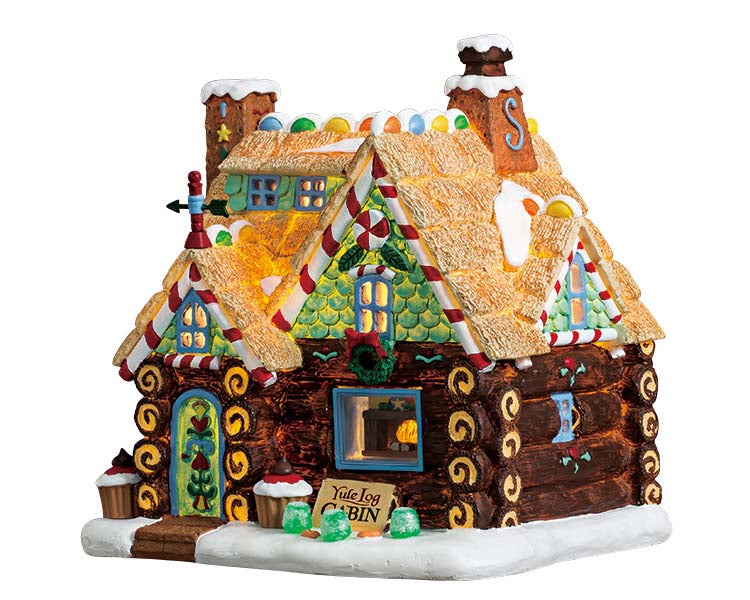 LEMAX Yule Log Cabin, Battery Operated (4.5V) #75178